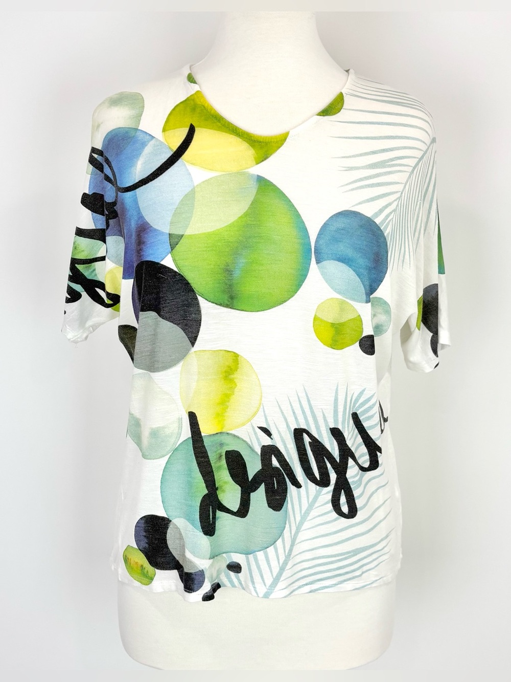 Desigual white circle print t-shirt